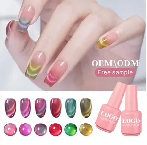 2023 New Hot Colorful 2 Line Cateyes UV LED nails Gels Polish For Nail Salon Private Label Eady Application