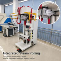 Machine à repasser les jeans automatique à poste unique avec chaudière à vapeur intégrée pour le repassage des pantalons, des pantalons de sport et des pantalons de yoga