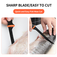 Couteau à filet de pêche multifonctionnel en acier inoxydable personnalisé avec manche en PP de couleur orange