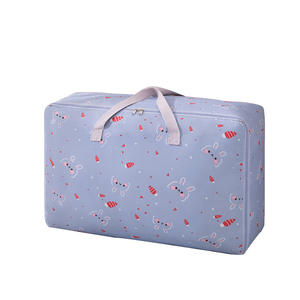 Sac de rangement pour vêtements en tissu Oxford, sac de voyage rectangulaire pour couettes et vêtements, motif lapin et pingouin - Product Image 5