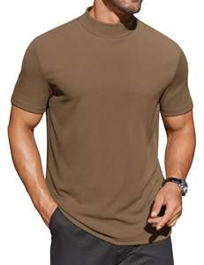 Polos d'été en polyester spandex personnalisés pour hommes avec impression bouffante à manches courtes et col montant, polos de golf blancs et décontractés pour hommes - Product Image 6