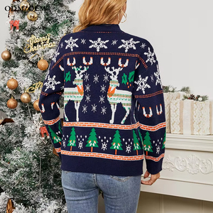 เสื้อไหมพรมถักขายส่งสำหรับผู้หญิง เสื้อกันหนาวคริสต์มาสเนื้อนุ่ม อุ่นสบาย ทรงหลวม เสื้อถักสำหรับฤดูใบไม้ร่วงและฤดูหนาว แขนยาว - Product Image 6