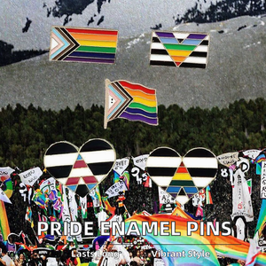 Pins Esmaltados de la Bandera Arcoíris Colorida, Joyería de Aleación para el Mes <span class=keywords><strong>del</strong></span> Orgullo, con diseños de Ángel, Música y Pirámide, para el Día Nacional y para Mostrar Amor en Cualquier Día que Desieras - Product Image 5