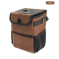 Poubelle de voiture pliable en tissu Oxford imperméable, style sport, boîte de rangement créative suspendue avec capacité de 1 à 3 L