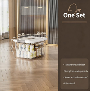 Boîte en plastique transparente personnalisable avec couvercle et roulettes pour la maison et le bureau – Grande vente - Product Image 6