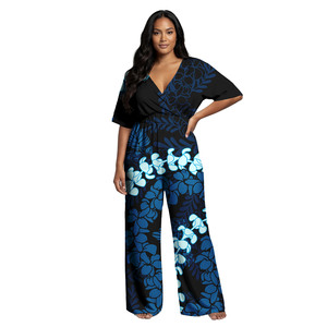 하와이안 여름 모키하나 레이 공예 맞춤 로고 여성 의류 여성용 원피스 점프수트 사모아 폴리네시아 패션 여성 플레이수트 - Product Image 3