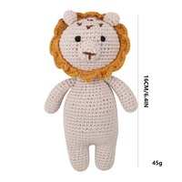 Peluches Lion Tricotées à la Main, Mascotte en Crochet Personnalisée, Cadeau Sur Mesure, Décoration d'Intérieur