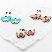FMSCM-11 Breloques Animaux de Dessin Animé Mignons Chat Papillon Poisson Oiseau Éléphant Breloque Faite à la Main Bijoux en Acier Inoxydable Émail Breloque Enfant