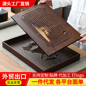 Mini bandeja de té de bambú, con almacenamiento de agua, para exteriores, hogar, oficina, mesa de té pequeña, bandeja portátil para preparar té, bandeja para estufa - Product Image 6