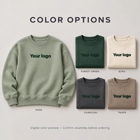 Sweat-shirt personnalisé à faible MOQ pour enfants, col rond oversize, en molleton de coton, automne-hiver, pull décontracté pour garçons et filles, style streetwear