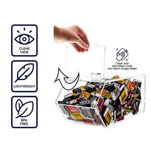 Grande boîte de collation de céréales en acrylique transparent de stockage personnalisée avec <span class=keywords><strong>couvercle</strong></span> à charnière présentoir empilable de noix de bonbon - Product Image 3