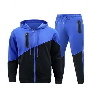 Nieuwkomers Hoge Kwaliteit Contrast Lange Mouw Rits Hoodie Broek Trainingspak Heren Set Jeugdtrainingspakken - Product Image 5