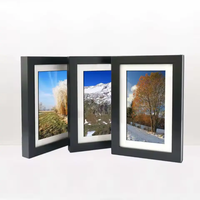 Cadre photo moderne en bois massif de noyer noir de haute qualité B&C ART A4, respectueux de l'environnement, pour l'affichage de peintures, utilisation sur table