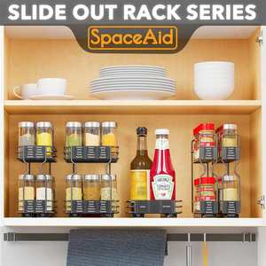 Carbon Steel Double Tier Rust Resistant Modern Storage Holders <b>Racks</b> Spice <b>Racks</b> <b>Kitchen</b> Under Sink Organizers Sliding Drawer - Product Image 2