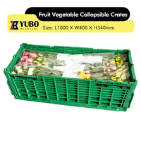Boîte pliable pour fruits et légumes empilable avec couvercle, conteneur pliable ventilé, caisse en plastique