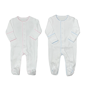 Vêtements pour bébé, monogrammes personnalisés, 100% coton, finition picot, combinaison pour bébé, <span class=keywords><strong>pyjama</strong></span> pour bébé, barboteuse pour nouveau-né, blanc, unisexe - Product Image 2