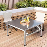 Tables pliantes de pique-nique pour balcon en acier inoxydable peu encombrant