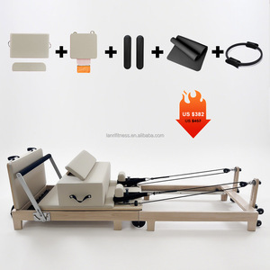 Máquina de Pilates Reformer Plegable de Madera de Roble Blanca, Portátil y Ahorradora de Espacio para Uso en Casa o Estudio - Product Image 5