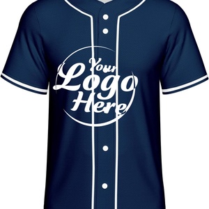 Camiseta Deportiva de Béisbol para Hombre, de Spandex/Poliéster, de Secado Rápido, Cuello en V, Manga Corta, Uniforme Deportivo, Color Negro - Product Image 4