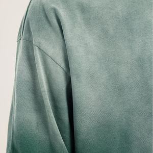 T-shirt à manches longues avec logo personnalisé, vintage, délavé, épaules tombantes, col rond, épais, dégradé, hip-hop, pour homme - Product Image 6