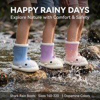 Bottes de pluie 3D requin pour tout-petits, légères, écologiques, antidérapantes, semelle ondulée, imperméables, bottes de boue pour enfants, bottes de pluie personnalisées pour enfants