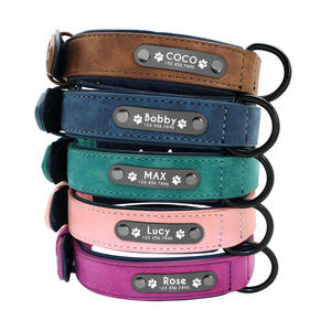 <span class=keywords><strong>Collar</strong></span> ajustable de cuero de doble capa para mascotas, <span class=keywords><strong>collar</strong></span>ín de lujo con etiquetas personalizadas, cómodo, acolchado, resistente al agua, con etiqueta de nombre - Product Image 1