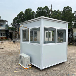 2024 nuevo diseño cabina de seguridad portátil 2*2M caja de centinela gris con ruedas estilo Industrial cabañ<span class=keywords><strong>a</strong></span> de protección de acero para seguridad - Product Image 4