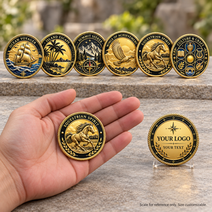 Pièces de collection personnalisées dorées : culture et réalisations équestres, montagne, île, navigation – Cadeaux OEM ODM - Product Image 2