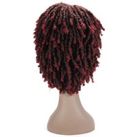 Perruque courte afro pour femme, fausse tresses synthétiques douces résistantes à la chaleur, noires, avec sangle réglable et bonnet en maille élastique, pour usage quotidien