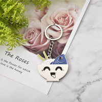 Porte-clés Poisson et Riz Mignon pour Enfants Filles, Breloque Personnalisée Tendance en Métal