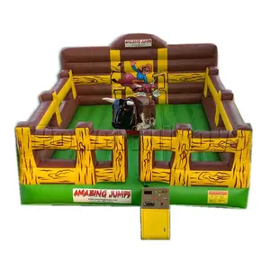 18 'x 18' Cowboy equilibrio sfida Rodeo giro toro meccanico gonfiabile per giovani e adulti feste di carnevale - Product Image 1