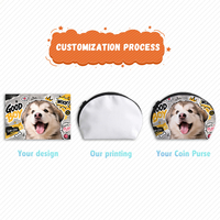 Monedero Semicircular Personalizado con Foto de Perro o Gato, con Cierre, Diseño de Dibujos Animados, Bolsa de Almacenamiento de Maquillaje Mini con Imagen de Mascota Impresa