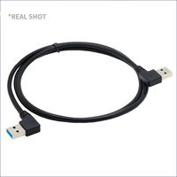 Cable USB 3.0 de Doble Ángulo Recto de 90 Grados, Macho a Macho, de Alta Velocidad para Sincronización de Datos y Carga Rápida para Computadora y Automóvil