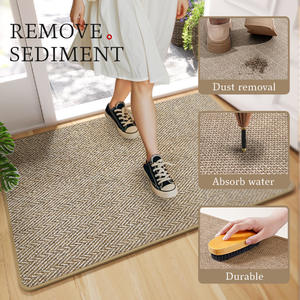 Alfombra de Entrada Rectangular con Diseño Chevron, Antideslizante, de Fibra de Poliéster, para Uso Doméstico, Resistente a las Manchas y al Polvo - Product Image 2