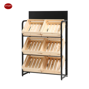 Étagères de présentation de <span class=keywords><strong>magasin</strong></span> commerciales de bonne qualité, gondole de présentation en bois pour vin, supermarché, <span class=keywords><strong>magasin</strong></span> de fruits, étagères à légumes - Product Image 2