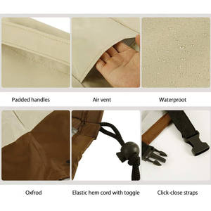 Housse de canapé-lit beige café en tissu Oxford 420D, couleur contrastée, pour meubles d'extérieur, housse de table de jardin, housse élégante - Product Image 3