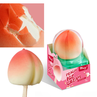 Hicey Peach Flavour Snack Viral Ice Cream Peach Shape 75g Fruit Flavour Chocolate Coating Ice Cream