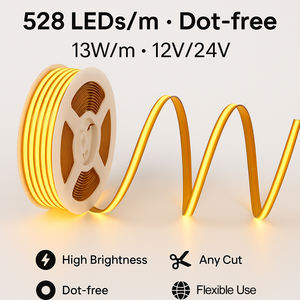 Yüksek Cri 90 her yerde ücretsiz kesim Cob Led şerit 528 cips 2700k 3000k 4000k 6500k herhangi bir yerde 24v 12v ücretsiz kesim Cob Led şerit ışık - Product Image 5
