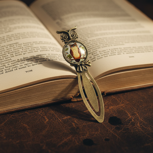 Penanda Buku Burung Hantu Antik Berlapis Perunggu Harry Vintage Batu Permata Paduan Logam Kreatif Alat Tulis Sekolah Siswa - Product Image 2