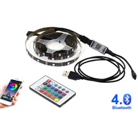 Bande LED RGB intelligente sans fil avec télécommande via application, éclairage arrière TV USB 5V, ruban flexible 5050, 1M/2M/3M/4M/5M