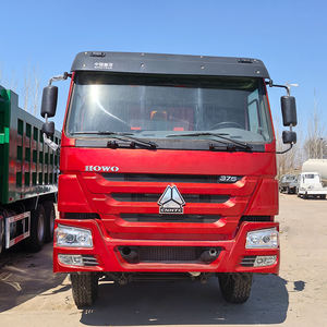 Howo 371 camión caballos de fuerza camión volquete rojo sitio de construcción suelo hormigón transporte fuerte potencia - Product Image 3