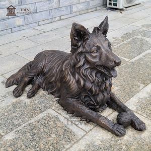 في الهواء الطلق العتيقة حديقة كبيرة الألمانية الراعي البرونزية تمثال على شكل كلب تمثال - Product Image 6