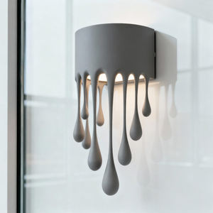 Matte Grey Melting Drip <b>Wall</b> Lamp Creative Liquid Teardrop Design LED <b>Wall</b> <b>Sconce</b> Ambient Decor <b>Wall</b> Light for Bedroom Corridor - Product Image 4