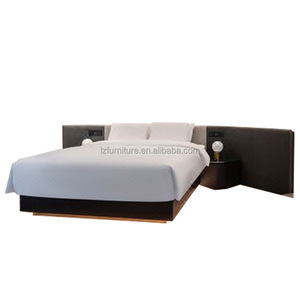Hotel Bedroom Furniture Set King Bed Fame Upholstered <b>Headboard</b> Wood Wall <b>Panel</b> Sofa Nightstand for Boutique Resort 3 Star Hotel - Product Image 2