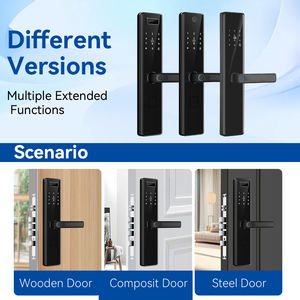 K स्मार्ट लॉक उन्नत कीलेस एंट्री सिस्टम एल्यूमीनियम मिश्र धातु काले डिजिटल दरवाजा हैंडल बायोमेट्रिक फिंगरप्रिंट पहचान घर - Product Image 2