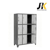 Armoire casier industrielle robuste en acier à 12 compartiments avec serrure à clé pour vestiaire et rangement, avec pieds