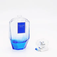 Flacon de parfum en verre bleu personnalisé de haute qualité, 100 ml