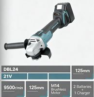 Meuleuse d'angle électrique sans fil 125 mm avec batterie au lithium et disques de coupe et de meulage