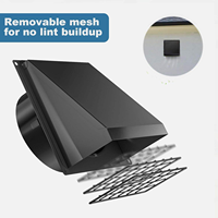 Grille d'aération murale extérieure de 4 pouces en fer pour sèche-linge avec moustiquaire anti-insectes amovible – Remplacement de haute qualité