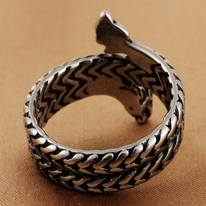 Men's Stainless Steel Dragon <b>Ring</b> Animal Shape Punk Style Retro Jewelry Gift 280707 - Product Image 2